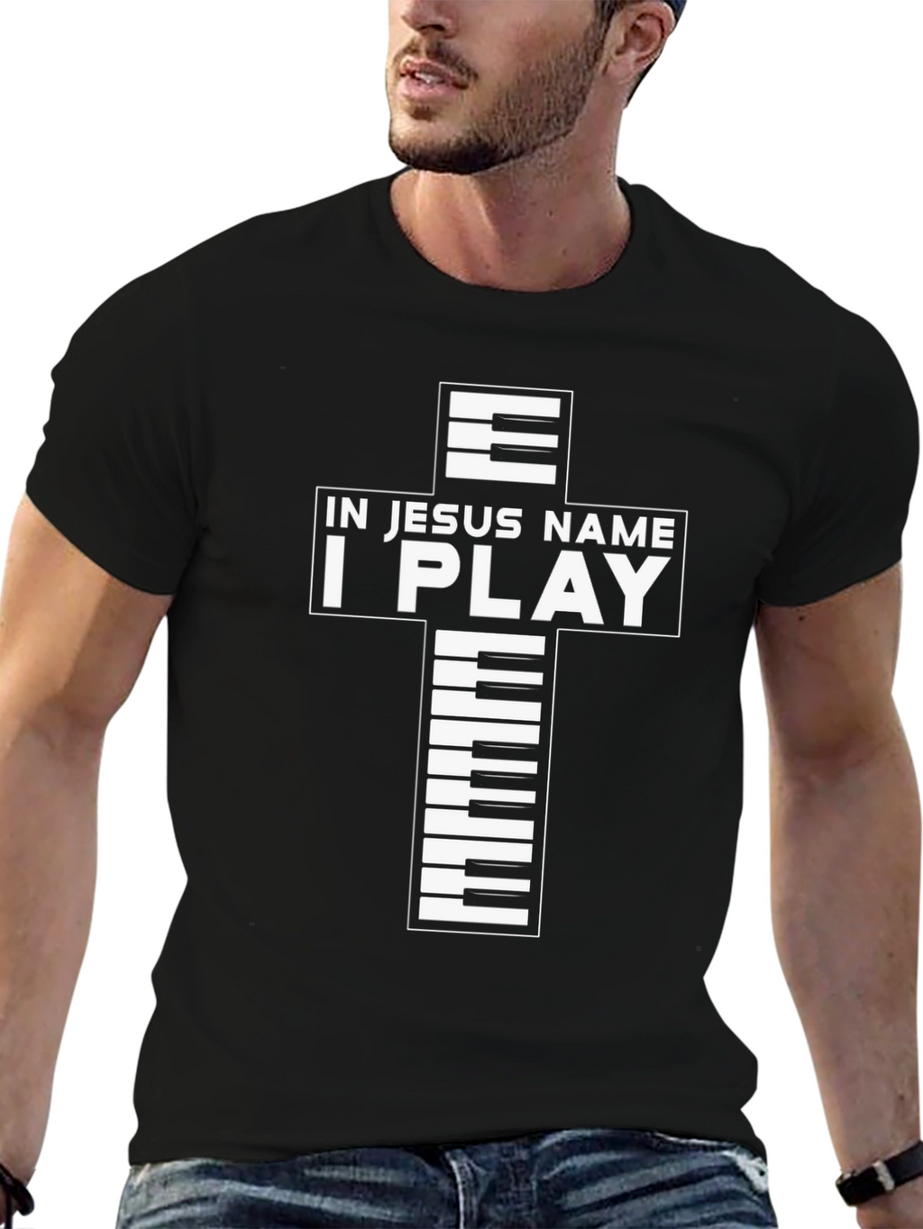 In Jesus Name I Play Graphic T-Shirt