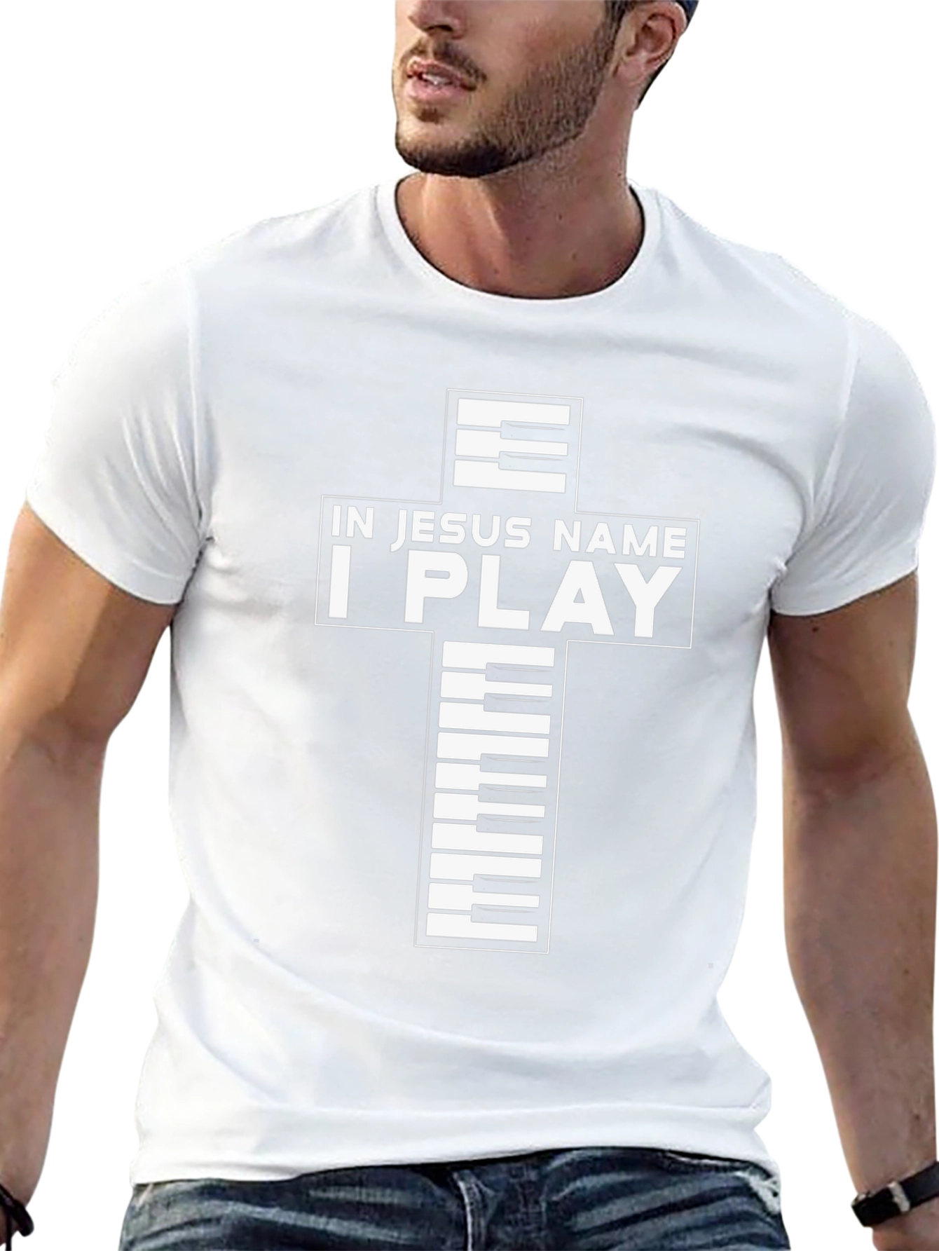 In Jesus Name I Play Graphic T-Shirt