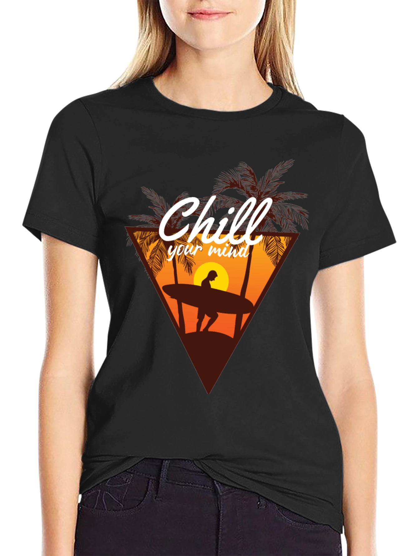 Chill Your Mind Graphic T-Shirt - Surfer Design