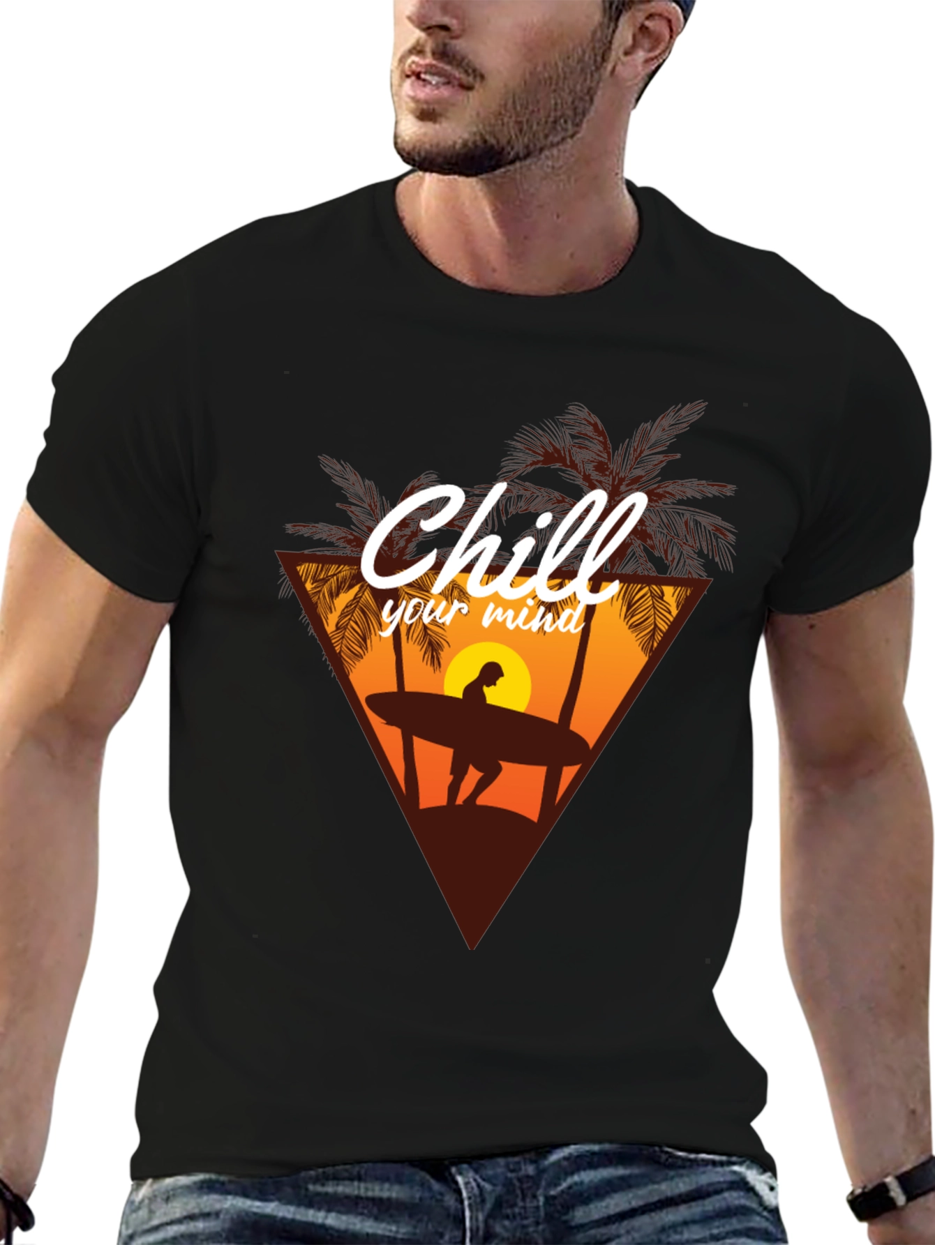 Chill Your Mind Graphic T-Shirt - Surfer Design