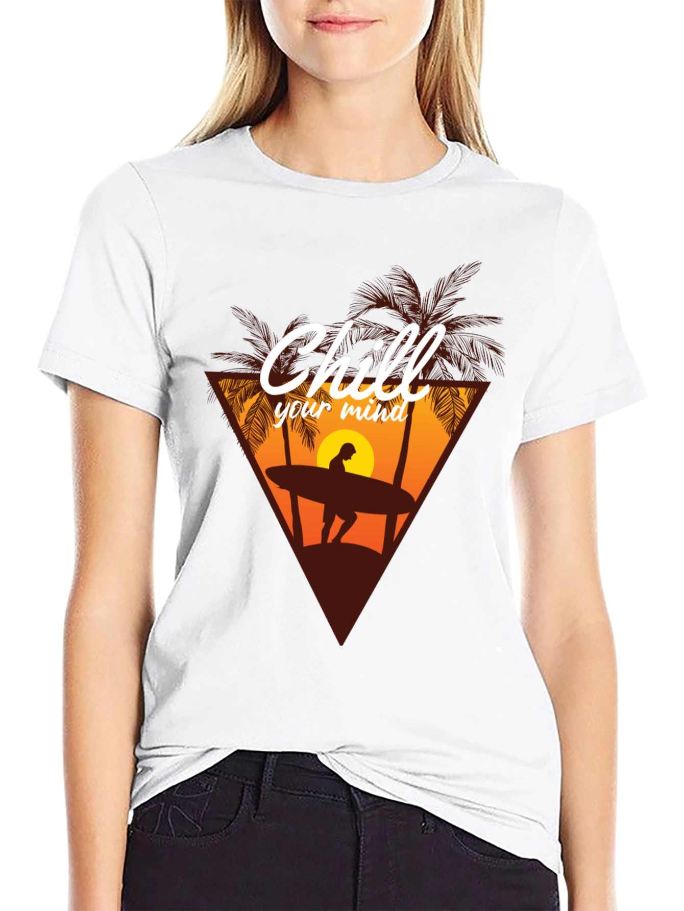 Chill Your Mind Graphic T-Shirt - Surfer Design