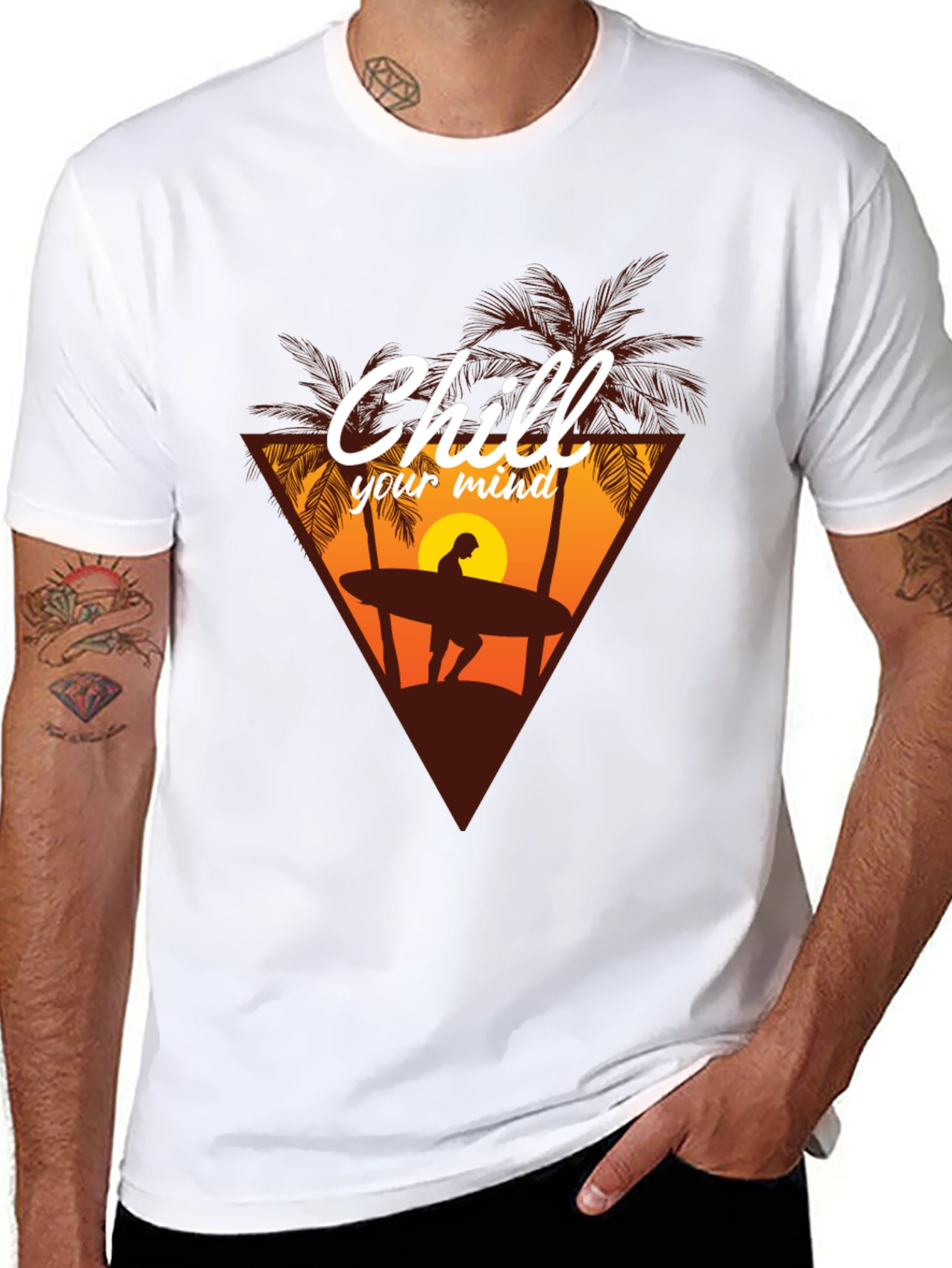 Chill Your Mind Graphic T-Shirt - Surfer Design