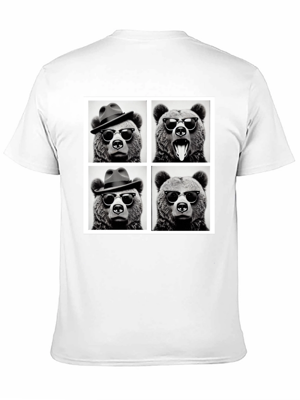 Cool Bear Collage Graphic Tee - Black