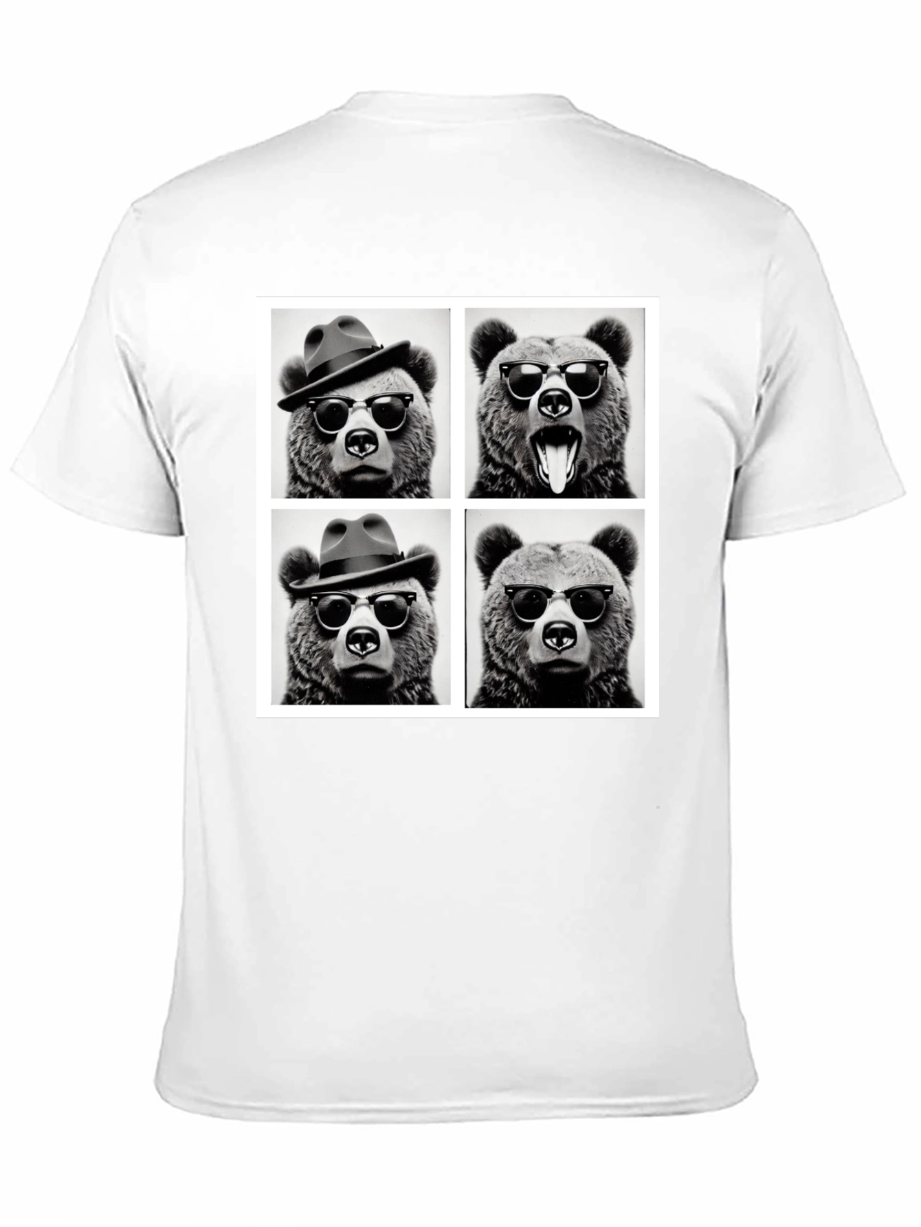 Cool Bear Collage Graphic Tee - Black