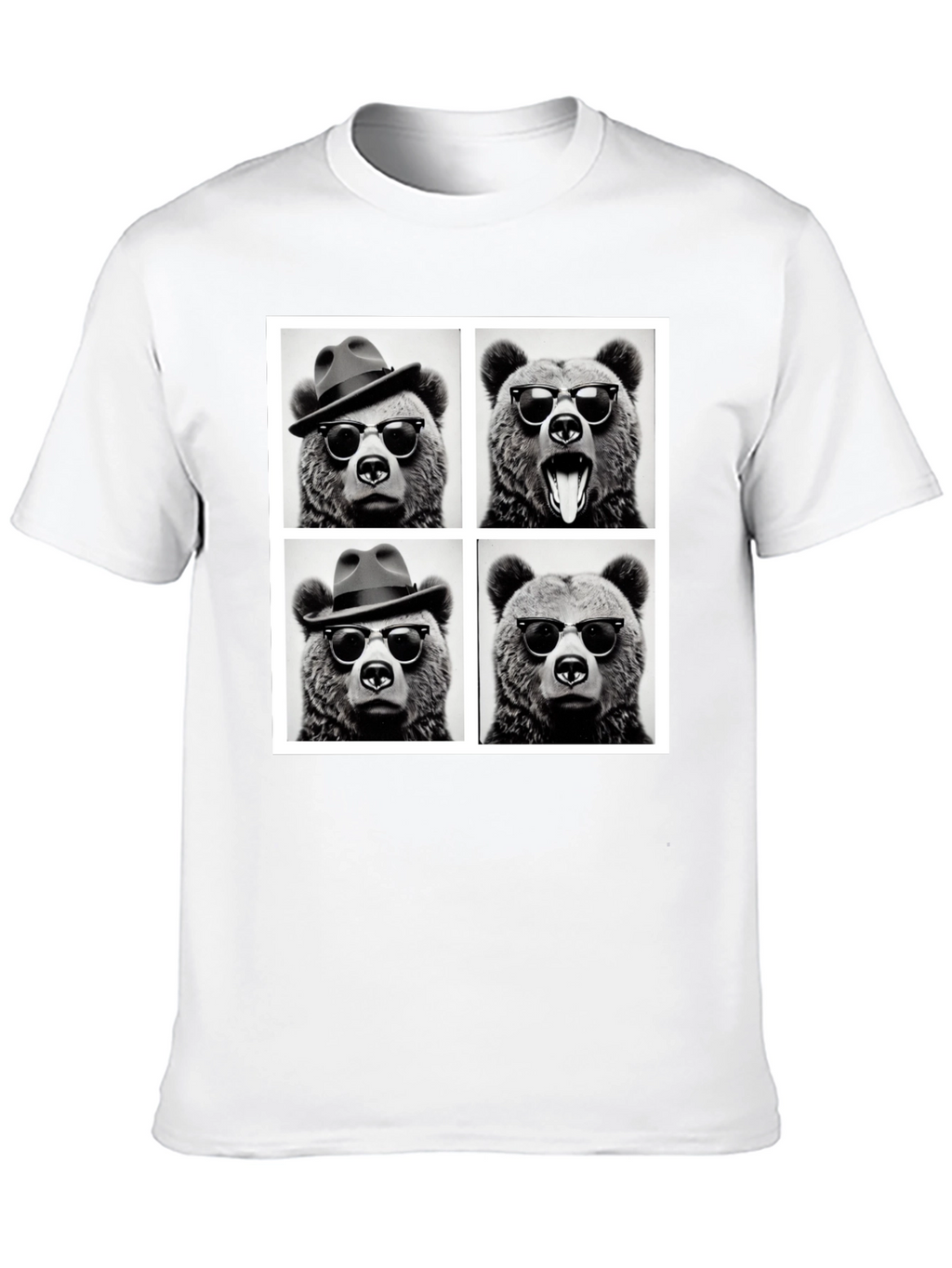 Cool Bear Collage Graphic Tee - Black
