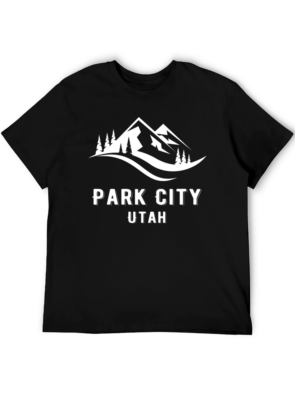 Park City Utah Black T-Shirt with Mountain Design