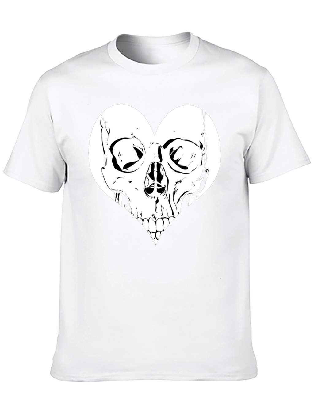 Skull Heart Graphic Tee - Black Cotton T-Shirt