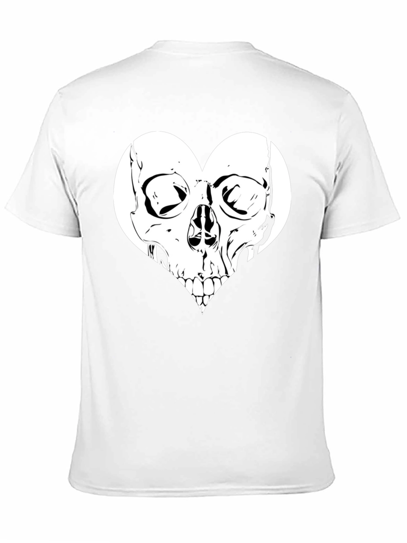 Skull Heart Graphic Tee - Black Cotton T-Shirt