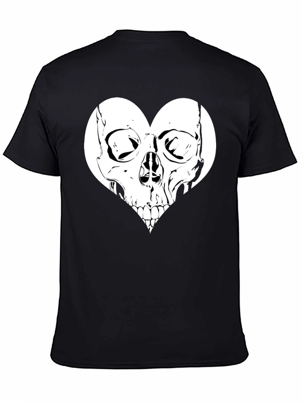 Skull Heart Graphic Tee - Black Cotton T-Shirt