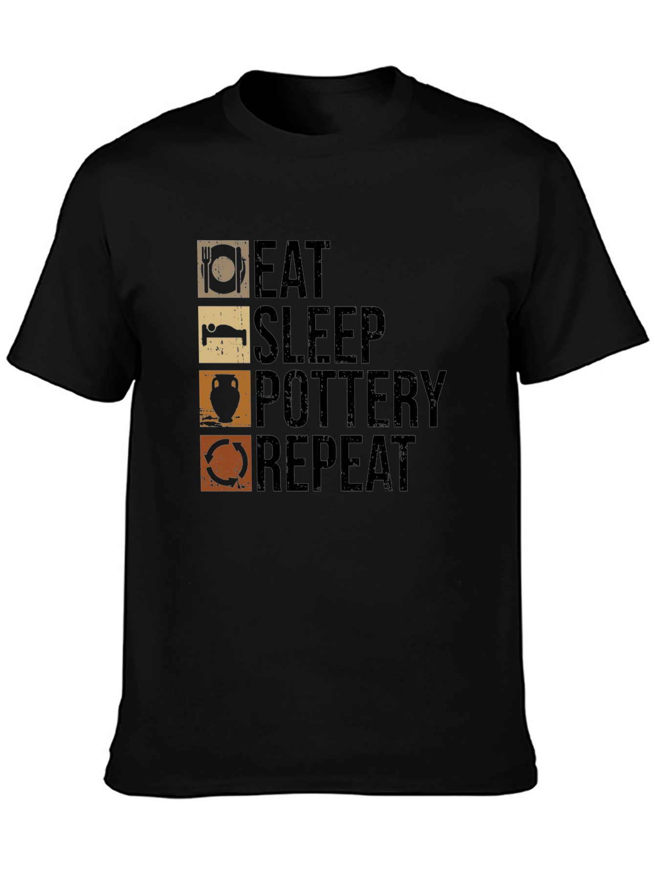 Eat Sleep Pottery Repeat Graphic Tee