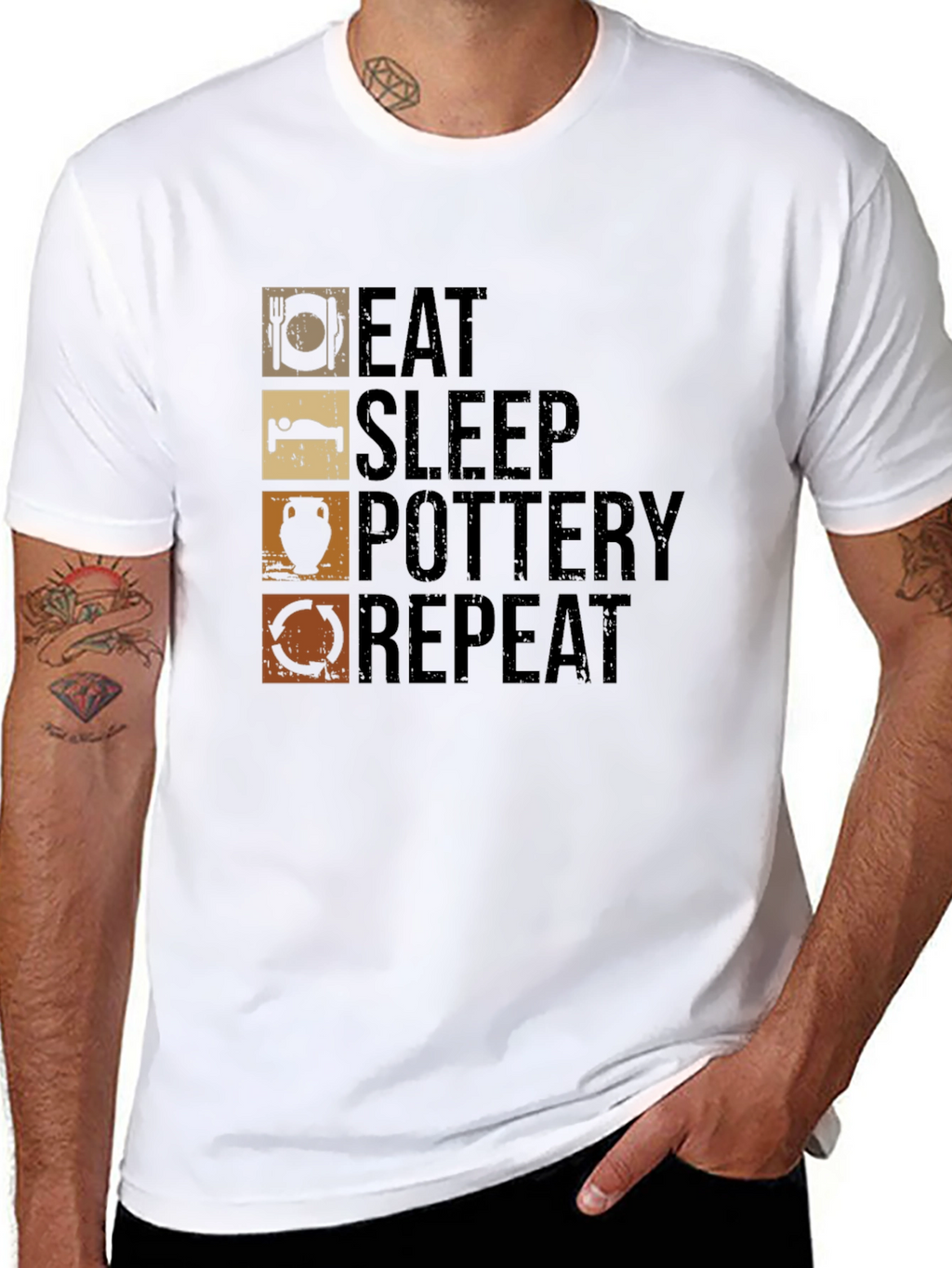 Eat Sleep Pottery Repeat Graphic Tee