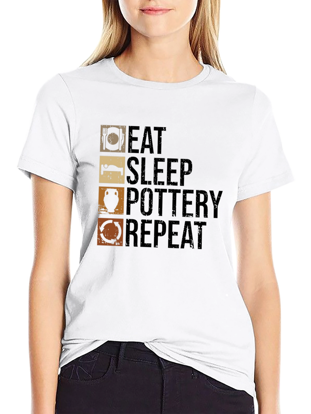Eat Sleep Pottery Repeat Graphic Tee