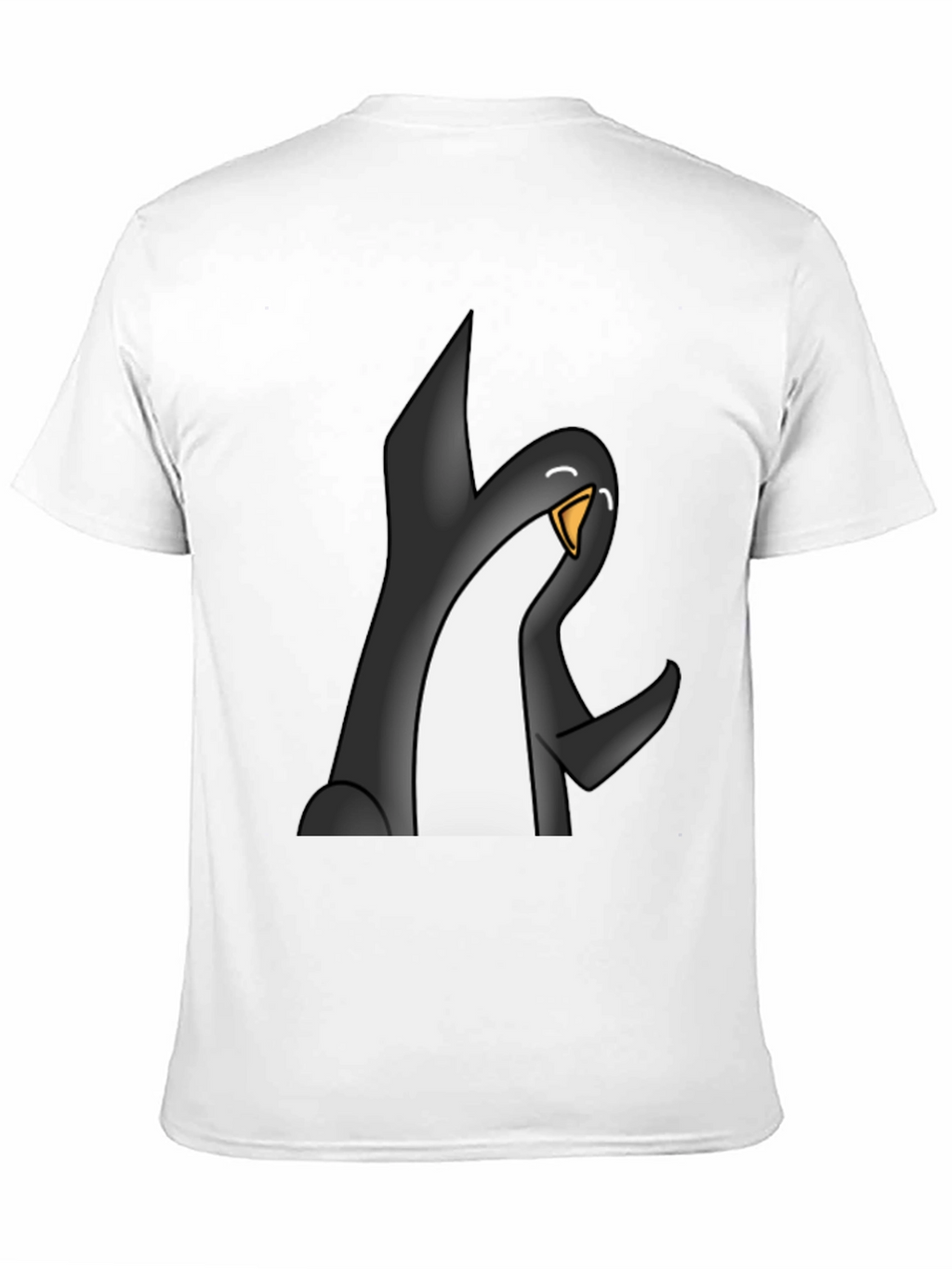 Cartoon Penguin Graphic Tee - Black Casual T-Shirt