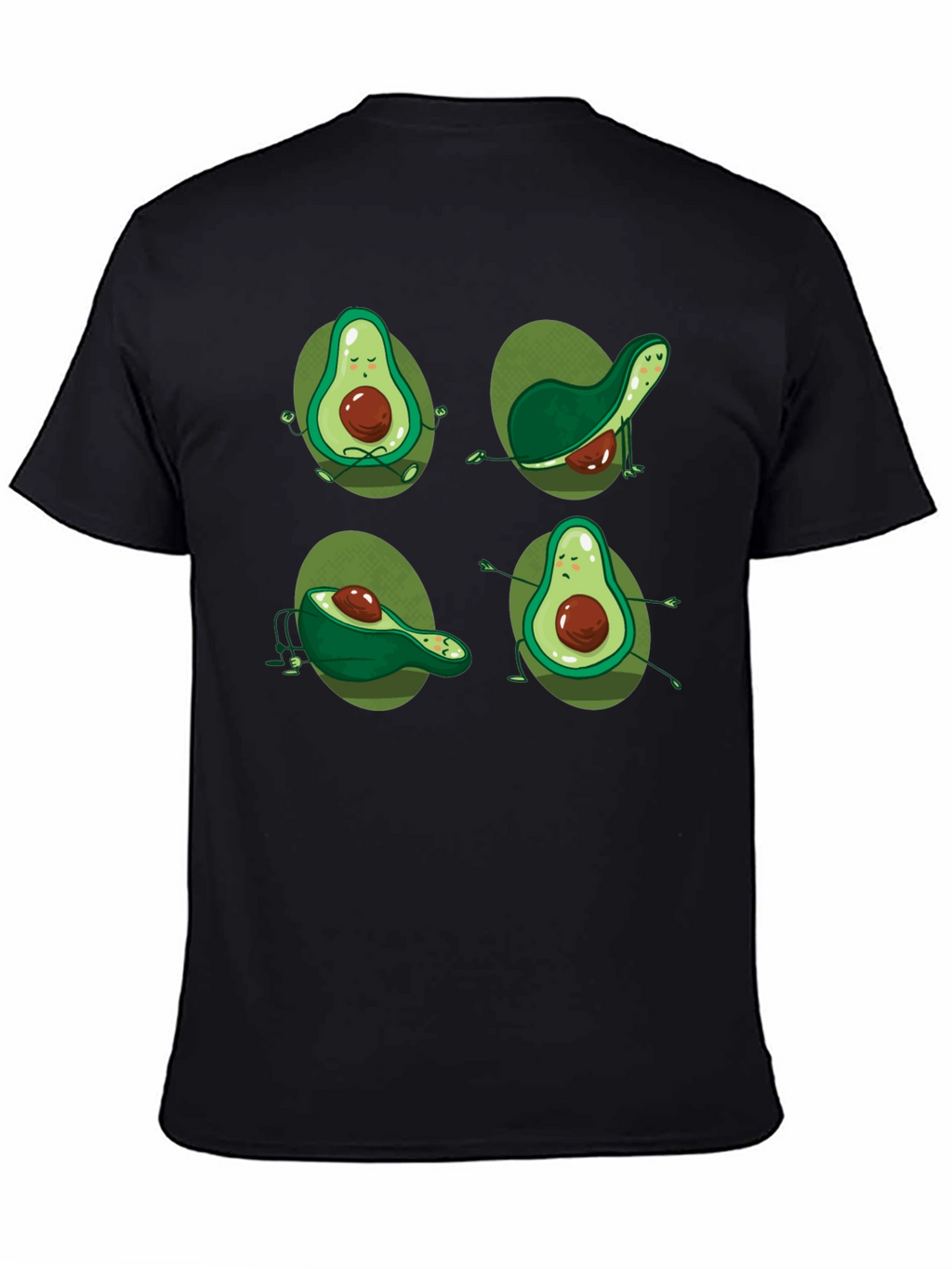 Yoga Avocado Black T-Shirt - Unique Design