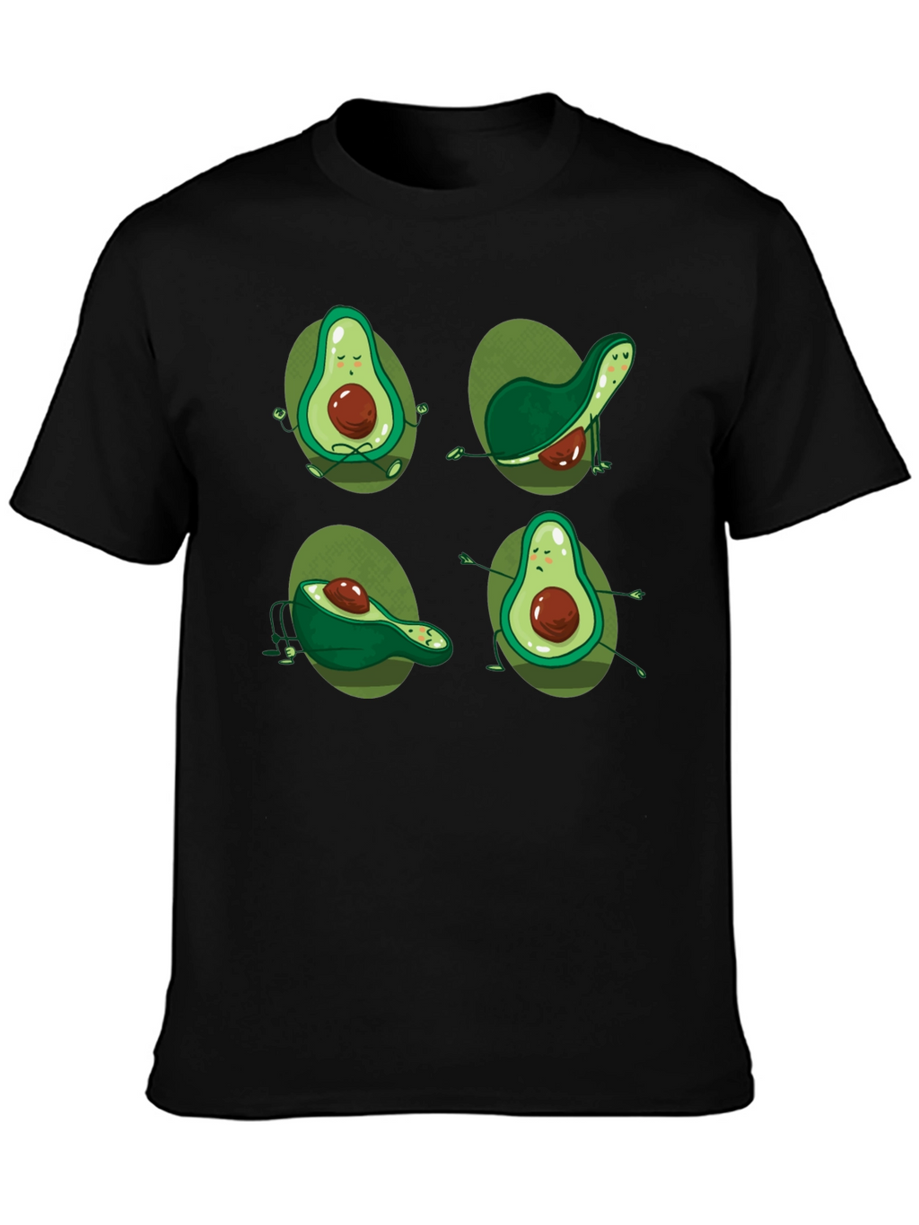 Yoga Avocado Black T-Shirt - Unique Design