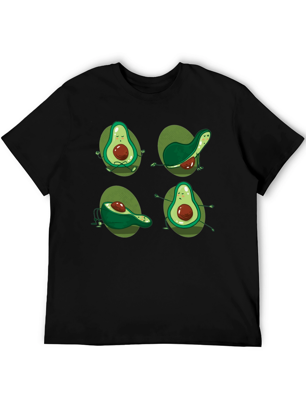 Yoga Avocado Black T-Shirt - Unique Design