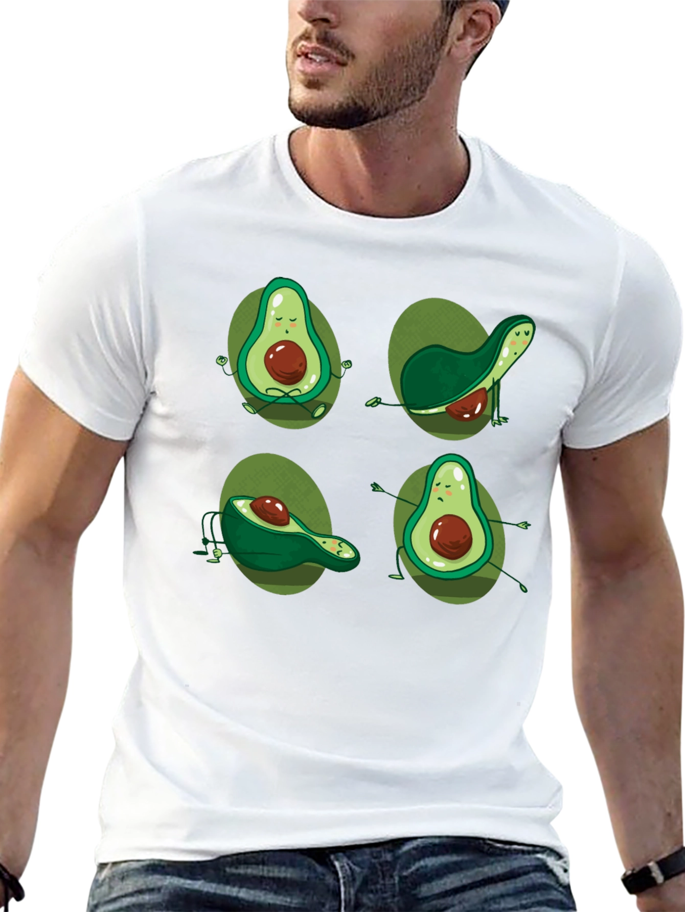 Yoga Avocado Black T-Shirt - Unique Design