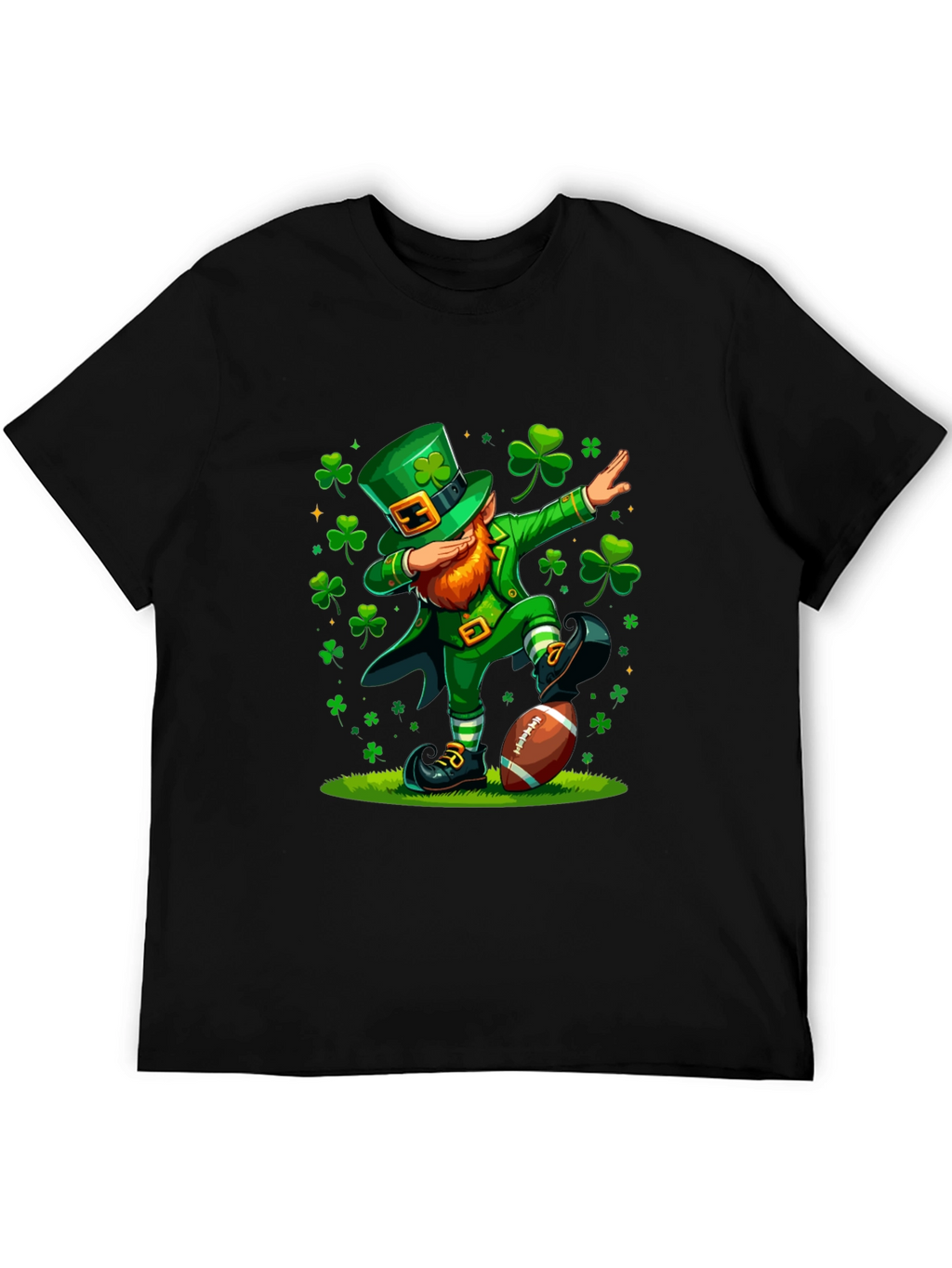 St Patricks Day Leprechaun Dabbing Football T-Shirt
