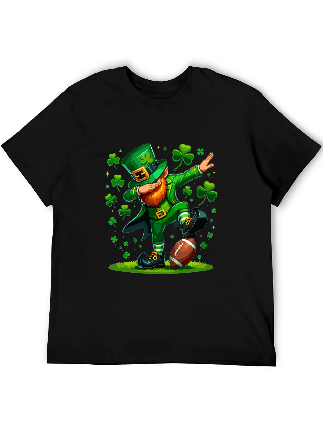 St Patricks Day Leprechaun Dabbing Football T-Shirt