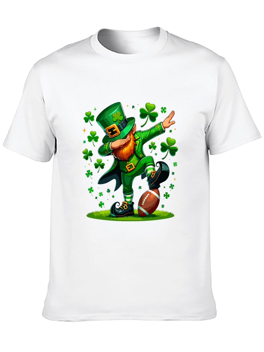 St Patricks Day Leprechaun Dabbing Football T-Shirt