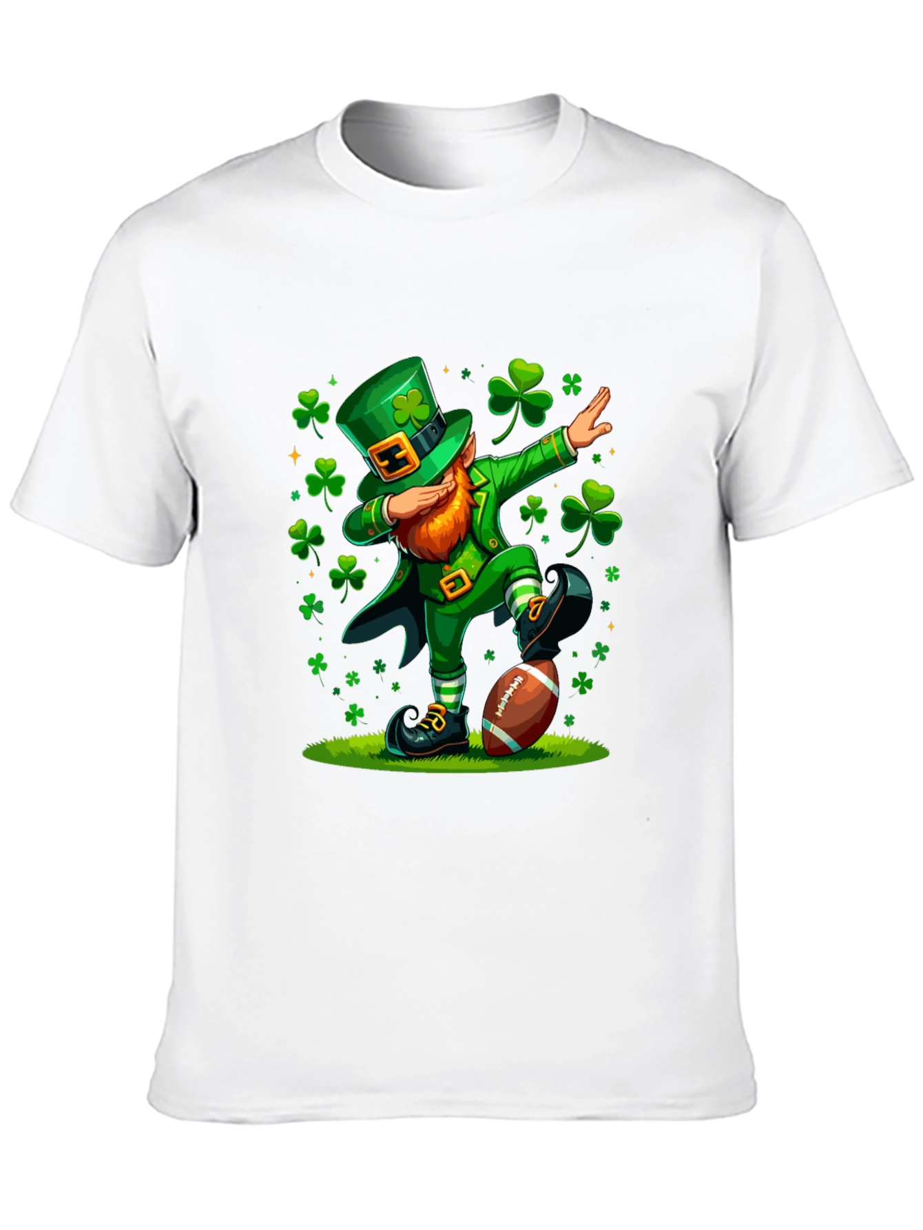 St Patricks Day Leprechaun Dabbing Football T-Shirt