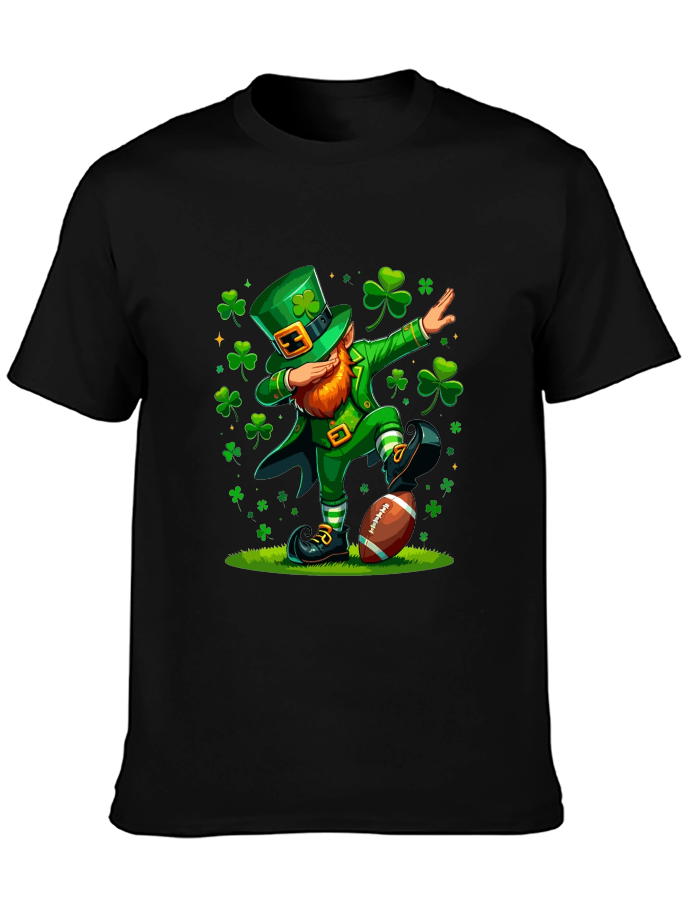 St Patricks Day Leprechaun Dabbing Football T-Shirt