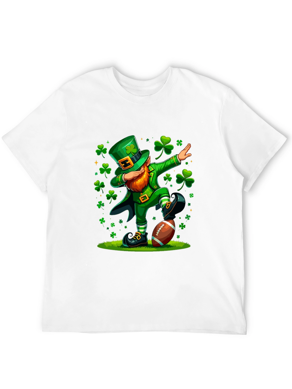 St Patricks Day Leprechaun Dabbing Football T-Shirt