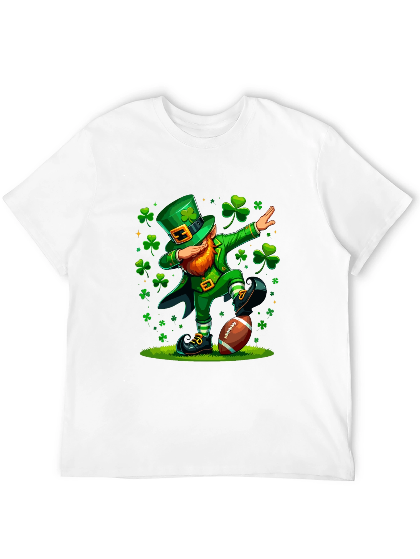 St Patricks Day Leprechaun Dabbing Football T-Shirt