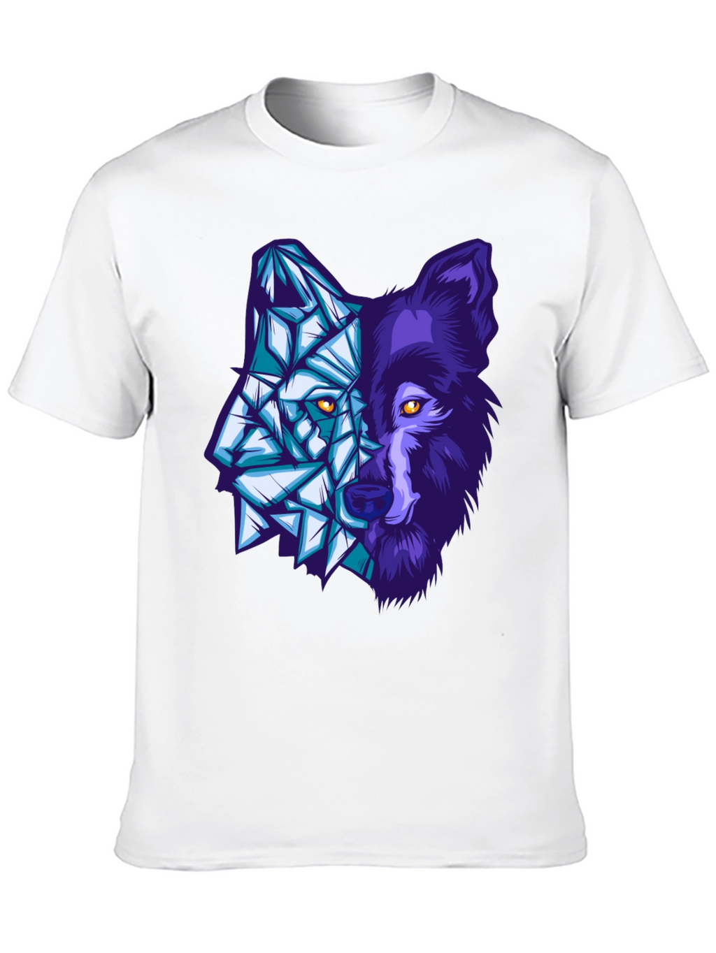 Geometric Wolf Graphic Tee - Unique Design