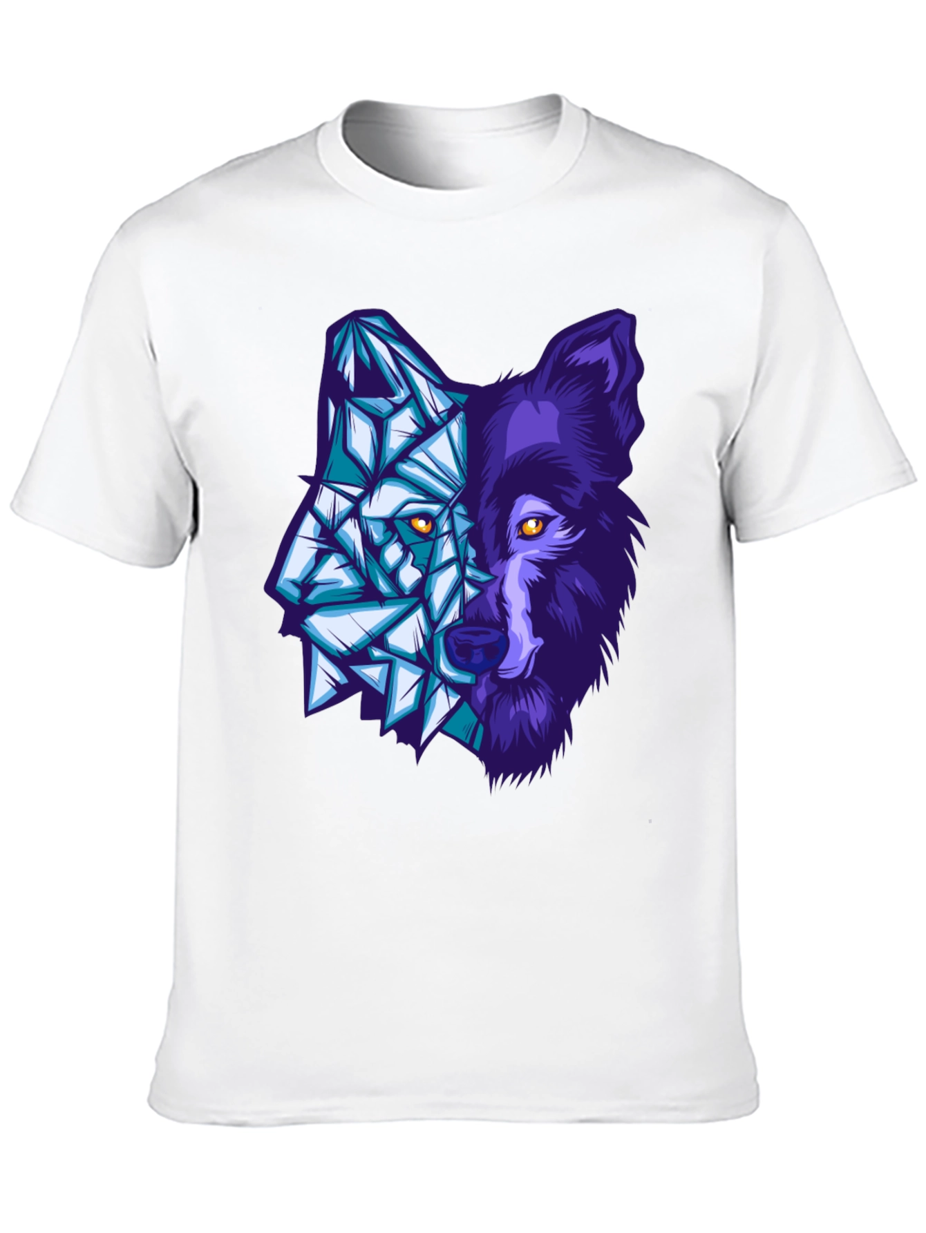 Geometric Wolf Graphic Tee - Unique Design