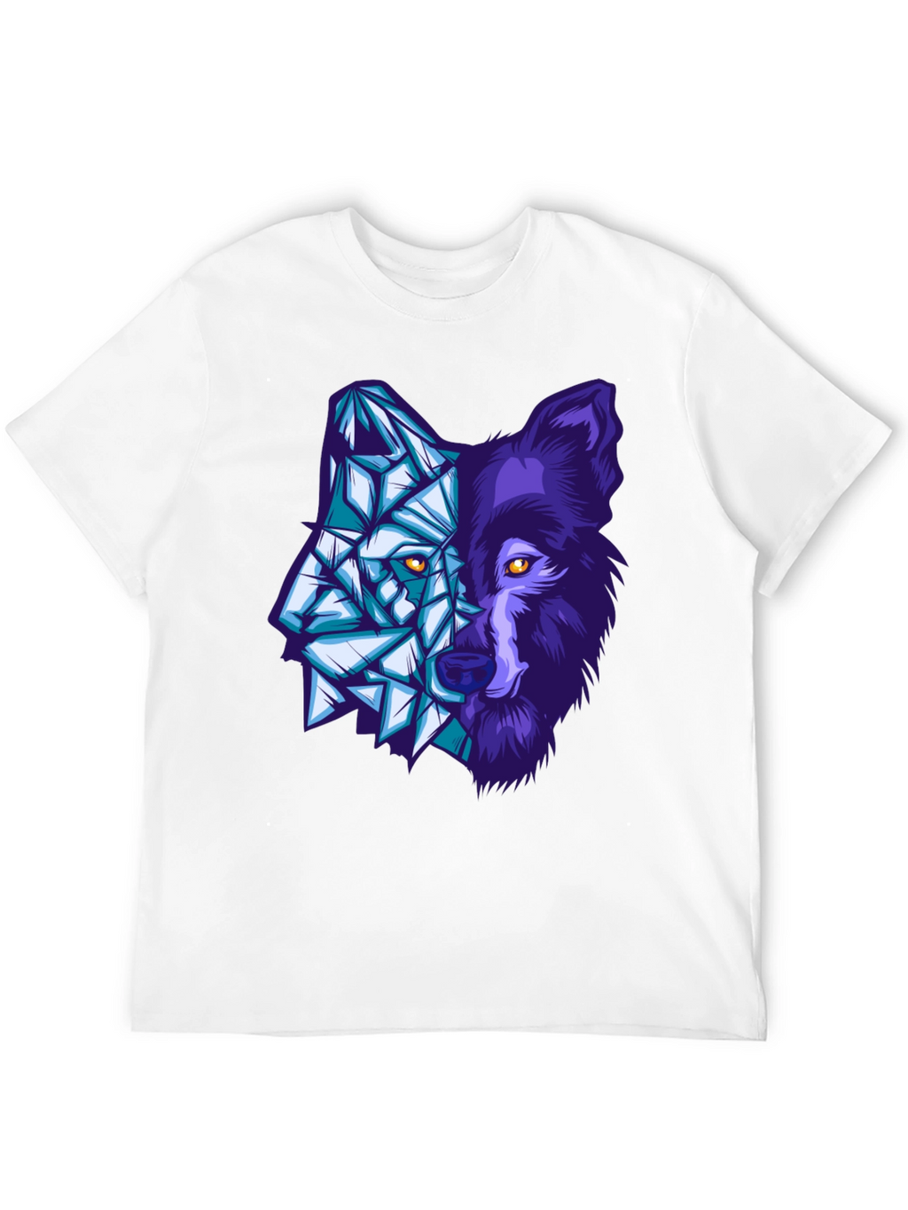 Geometric Wolf Graphic Tee - Unique Design