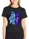 Geometric Wolf Graphic Tee - Unique Design
