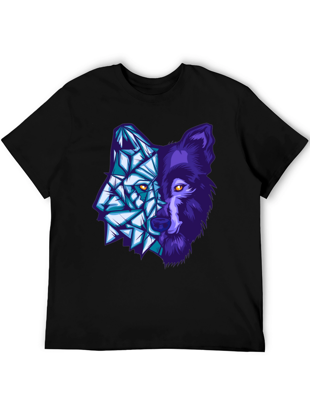 Geometric Wolf Graphic Tee - Unique Design