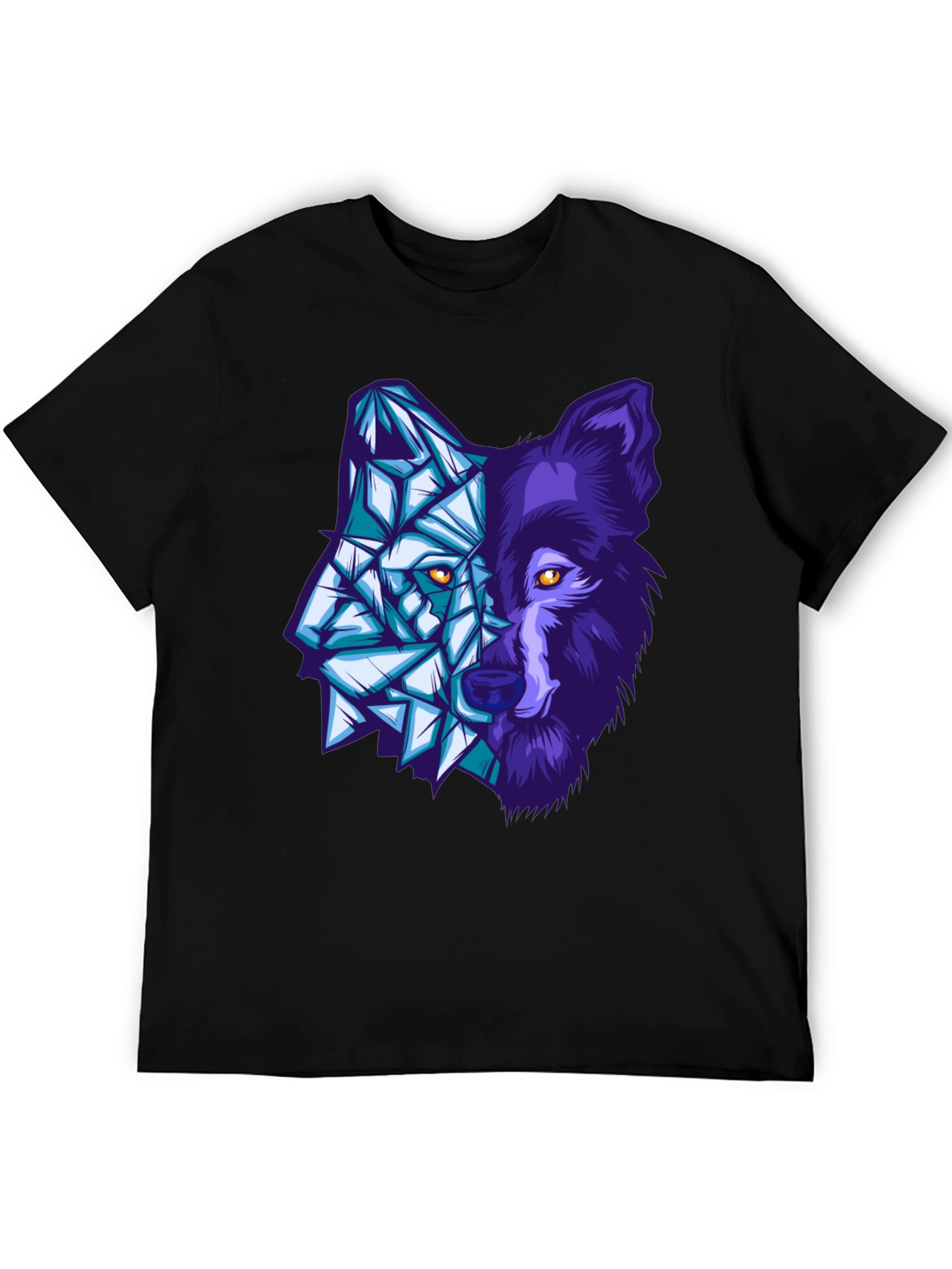 Geometric Wolf Graphic Tee - Unique Design