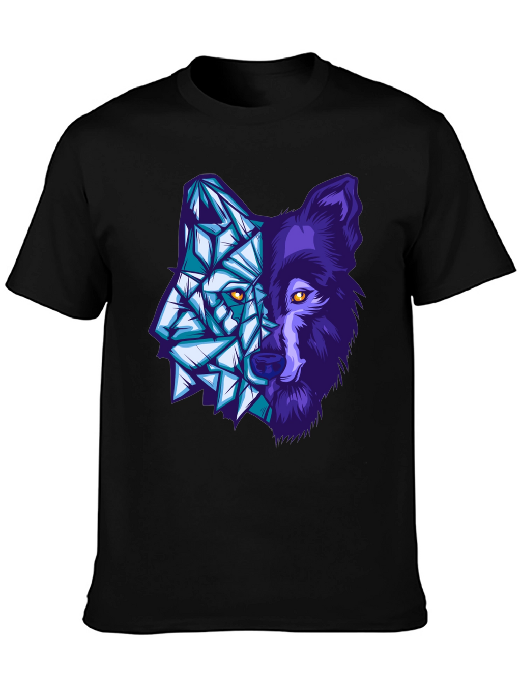 Geometric Wolf Graphic Tee - Unique Design