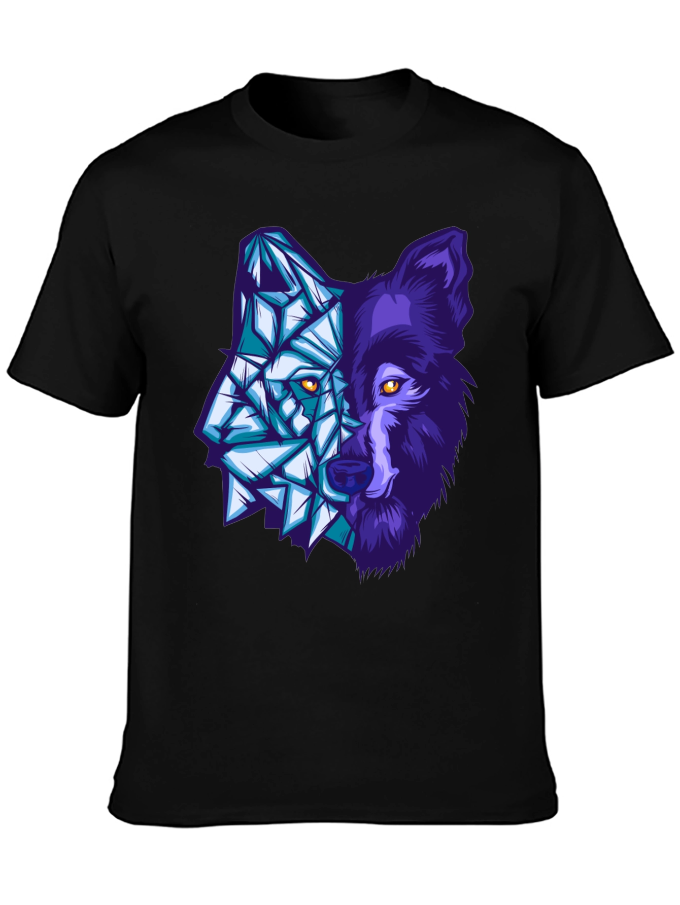 Geometric Wolf Graphic Tee - Unique Design