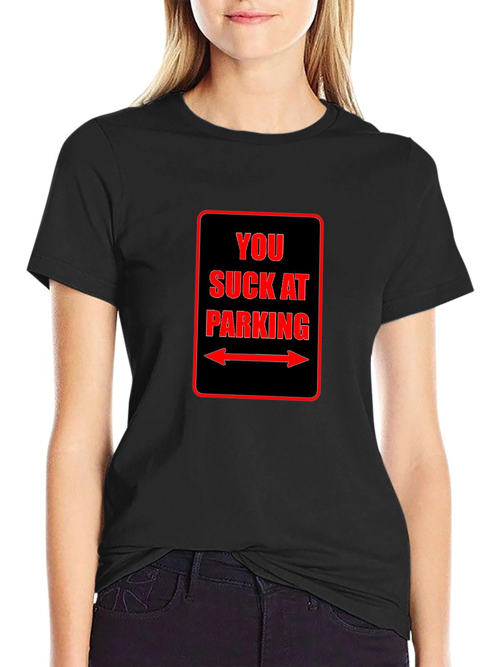 Funny You Suck at Parking Graphic Tee - Black