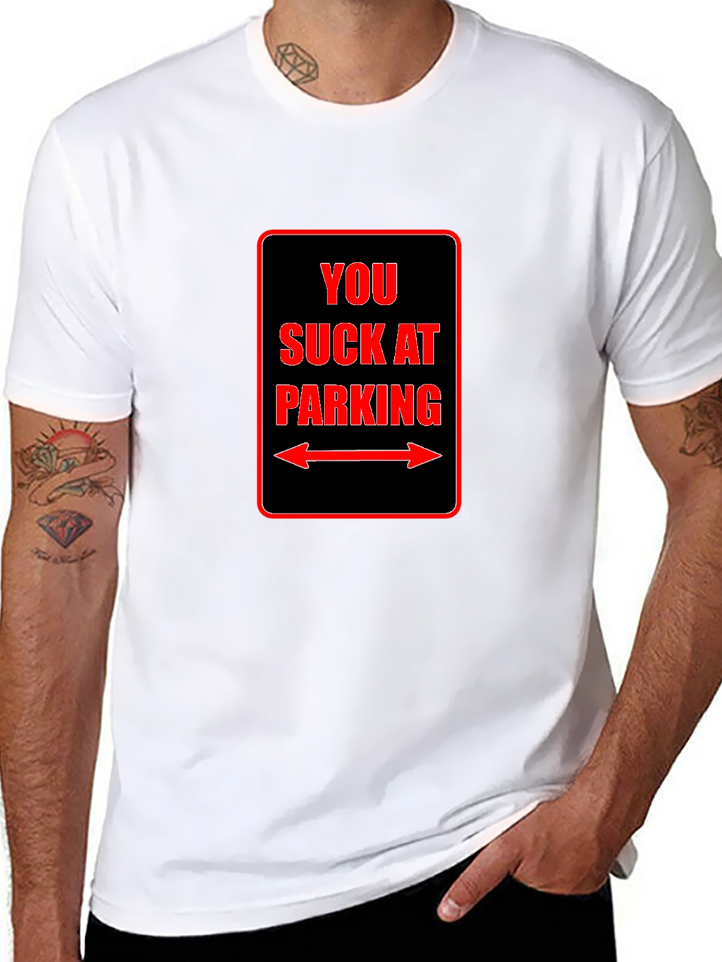 Funny You Suck at Parking Graphic Tee - Black