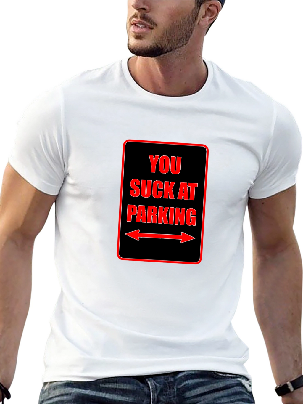 Funny You Suck at Parking Graphic Tee - Black