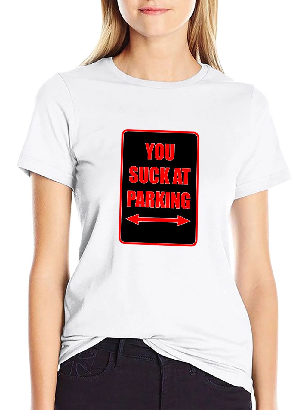 Funny You Suck at Parking Graphic Tee - Black