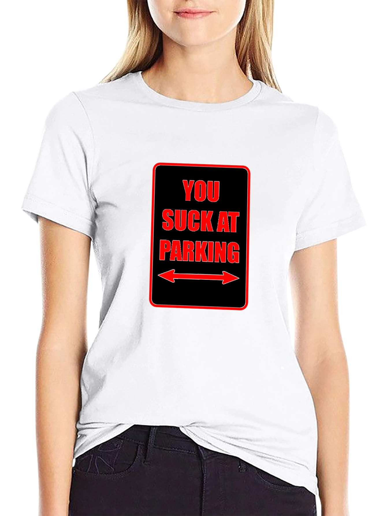Funny You Suck at Parking Graphic Tee - Black
