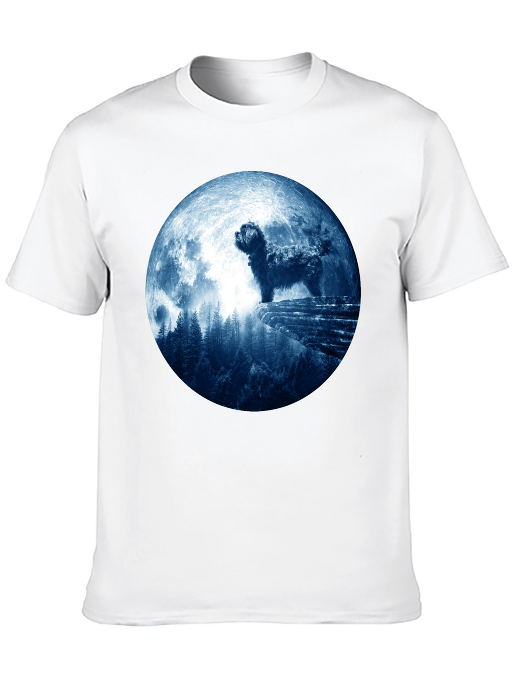 Dog Moon T-Shirt - Mens Black Tee