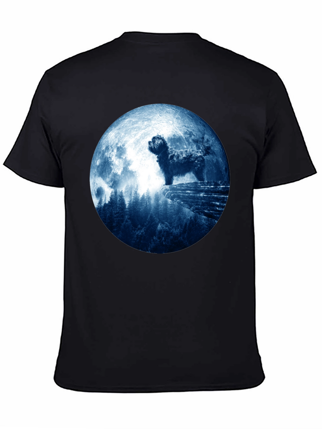 Dog Moon T-Shirt - Mens Black Tee