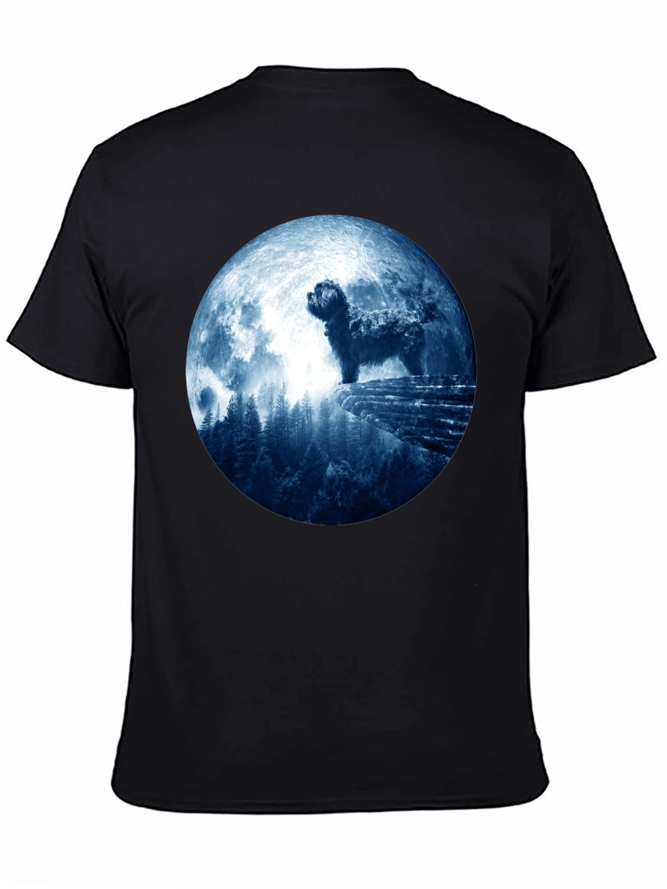 Dog Moon T-Shirt - Mens Black Tee