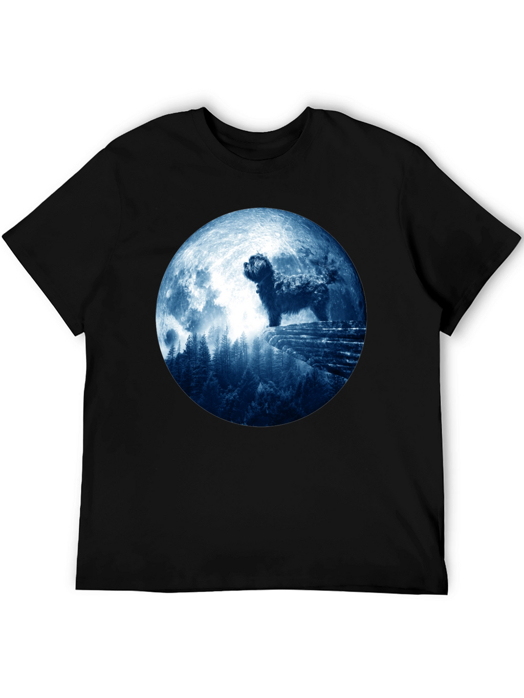 Dog Moon T-Shirt - Mens Black Tee