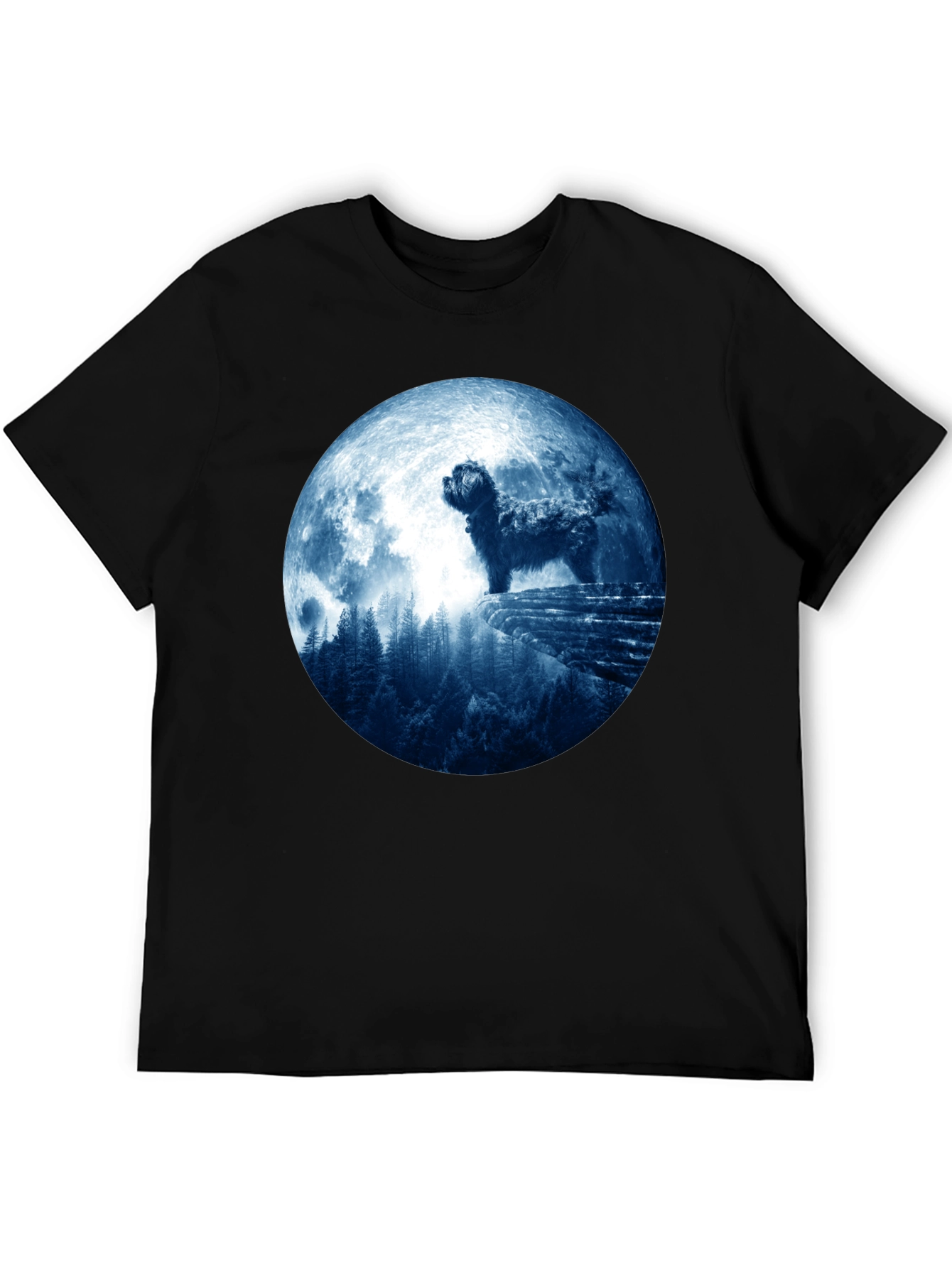 Dog Moon T-Shirt - Mens Black Tee