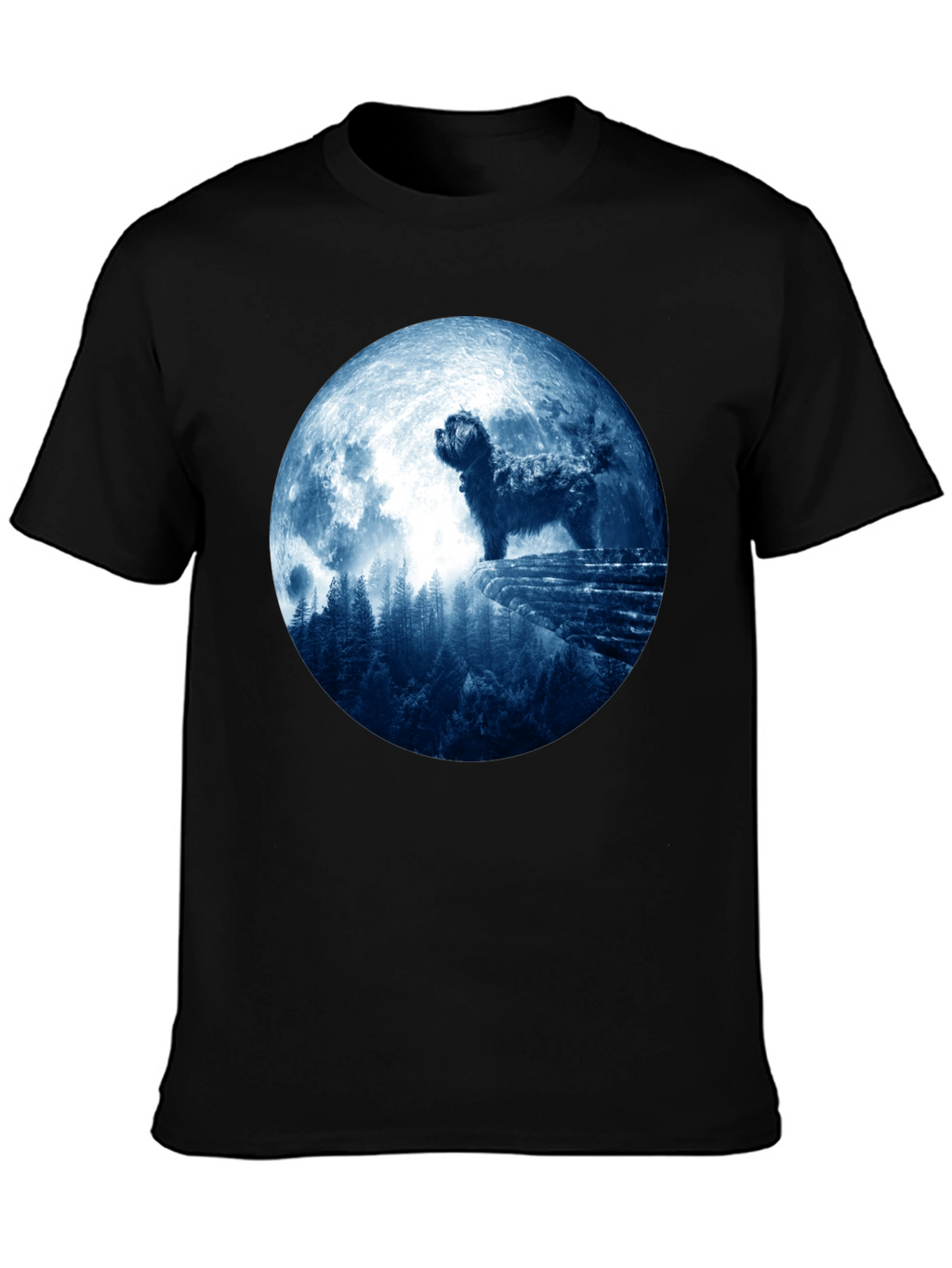 Dog Moon T-Shirt - Mens Black Tee