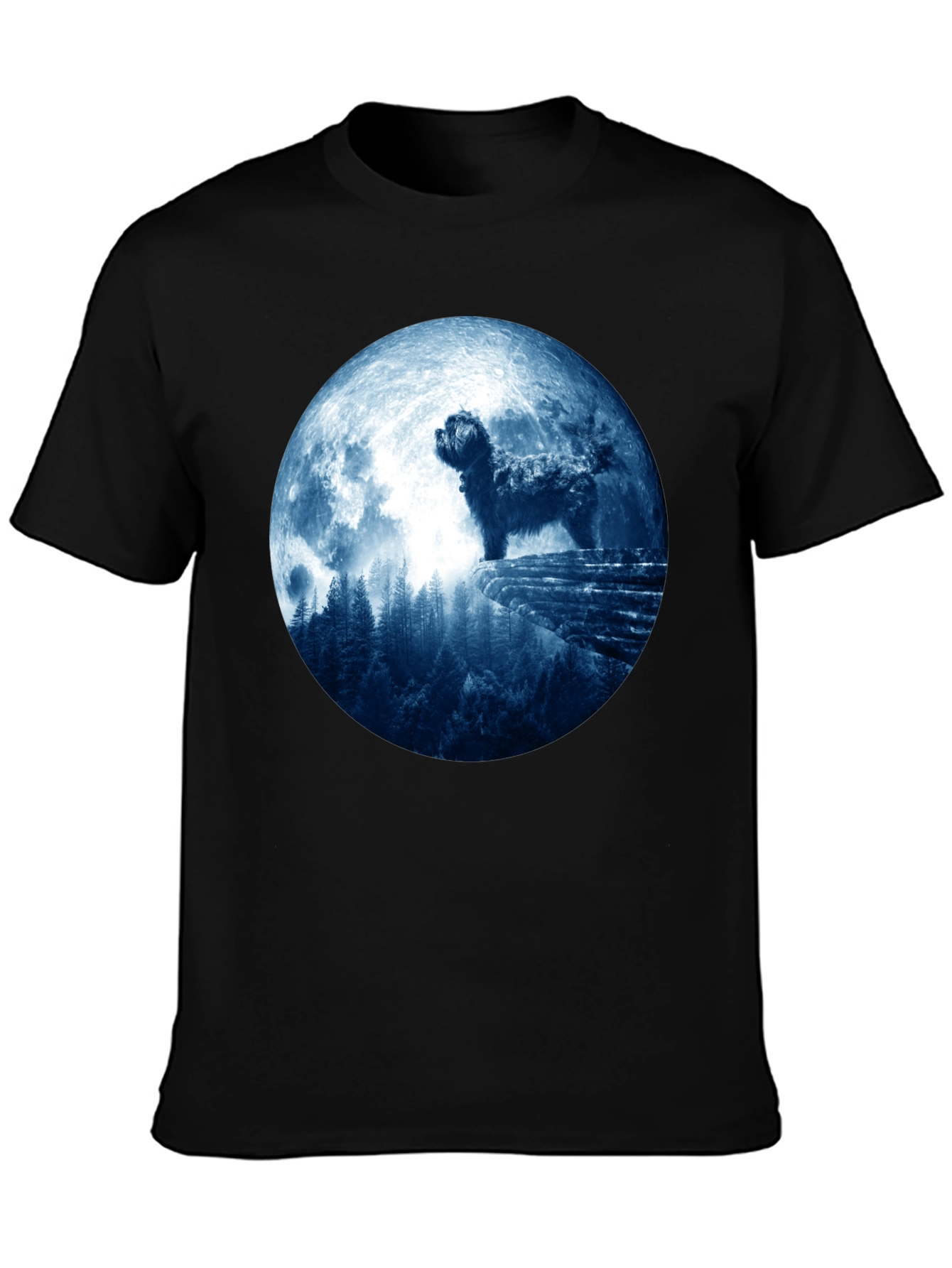 Dog Moon T-Shirt - Mens Black Tee