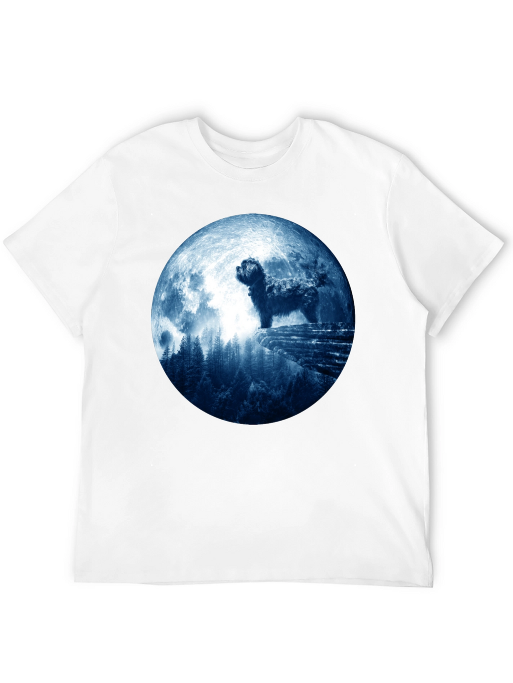 Dog Moon T-Shirt - Mens Black Tee