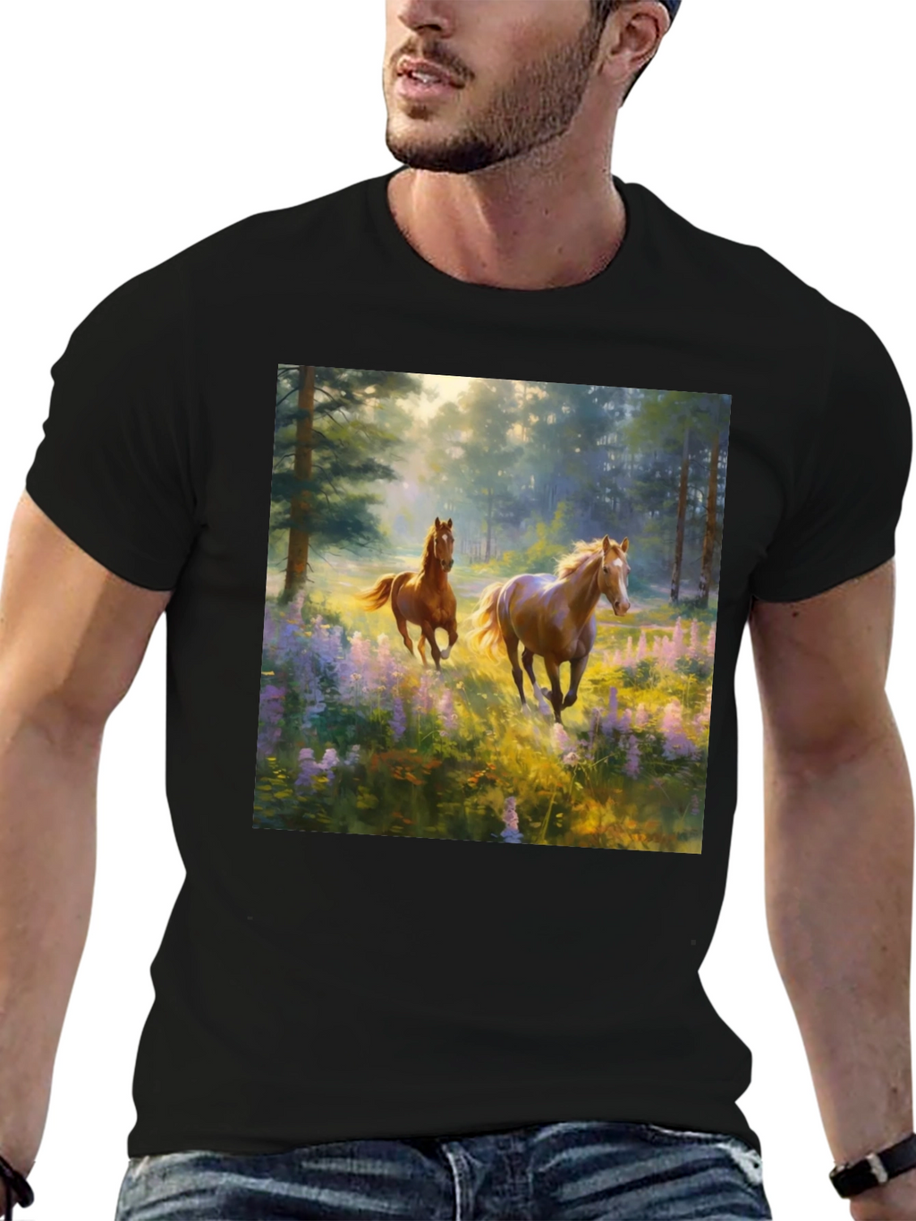 Horse Meadow Graphic Tee - Nature Inspired